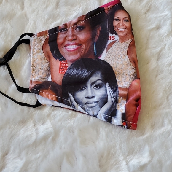 FLOTUS Michelle Obama collage photos face mask - Picture 2 of 16